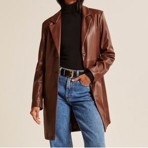 NWT Brown Vegan Leather Blazer